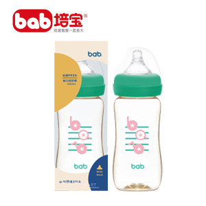 培寶PPSU奶瓶寬口330ml音符綠