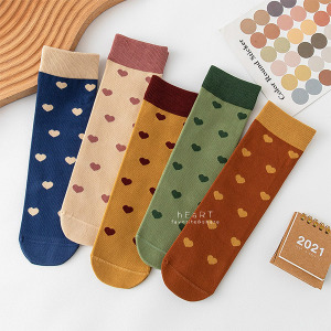 (出清不退換)少女小愛心圖案童襪 5入組