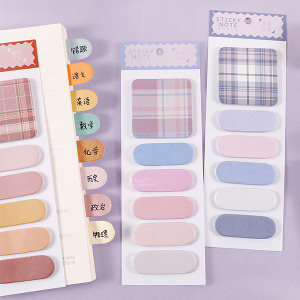 清新格紋記事便籤便利貼