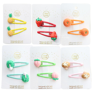 立體蔬菜水果BB髮夾 2入組