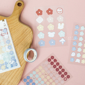 清新可愛裝飾筆記貼紙 3入組