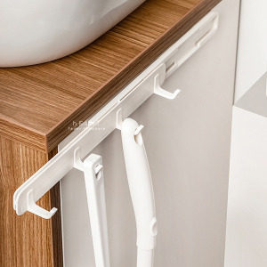 壁掛式黏貼可伸縮四連掛勾