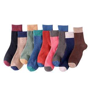 (出清不退換)日系學院風拼色中筒大人襪