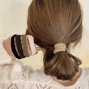 簡約純色彈力無接縫髮圈 10入組