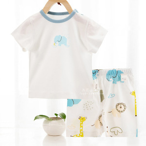 (出清不退換)塗鴉大象短袖短褲睡衣套裝