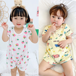 (出清不退換)滿版卡通印花短袖連身睡衣褲裙