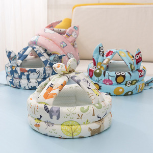 (出清不退換)卡通塗鴉造型透氣防摔學步帽