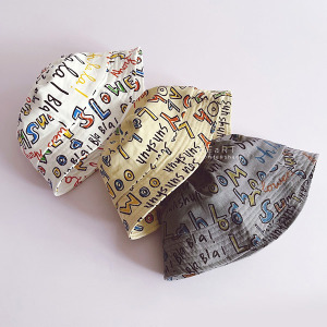 (出清不退換)個性字母塗鴉漁夫帽