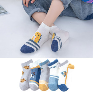 (出清不退換)可愛卡通印花網眼透氣童襪 5入組