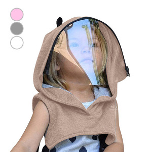 (出清不退換)耳朵造型透明防護面罩童帽披肩