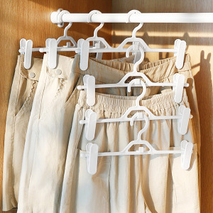 簡約可調節晾曬夾衣架 5入組