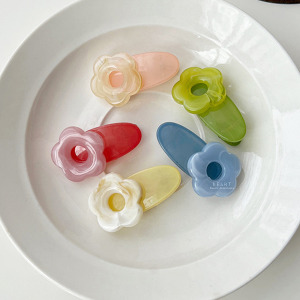 萌Q花朵造型髮夾 2入組