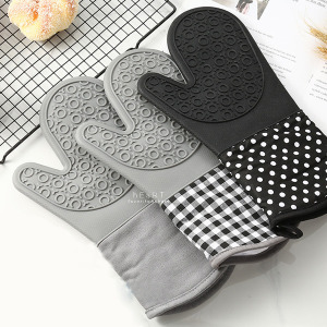 廚房矽膠紋理隔熱手套