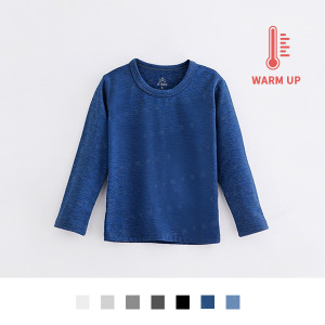 台灣製造極暖輕薄升溫發熱衣 男素面圓領