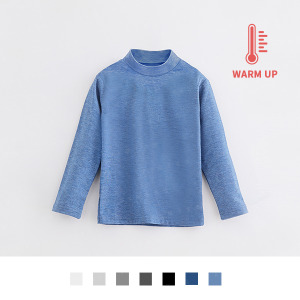 台灣製造極暖輕薄升溫發熱衣 男素面立領