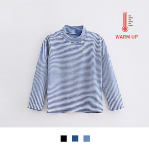 台灣製造極暖輕薄升溫發熱衣 男細條立領