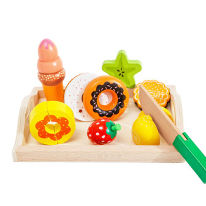 (出清不退換)甜點木製托盤切切樂 9PCS