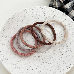 少女奶咖色系髮圈 5入組