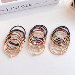 奶咖色系簡約時尚髮圈 10入組不挑色