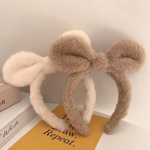 可愛毛絨兔耳髮箍