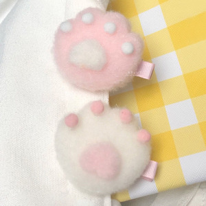 貓肉球毛絨髮夾