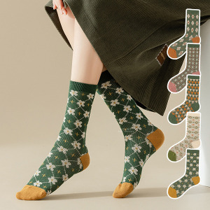 (出清不退換)森林復古系大人中筒襪