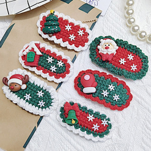 聖誕立體圖案編織BB髮夾