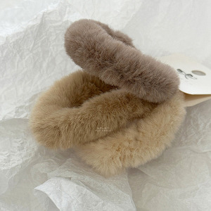 少女奶咖色系毛絨髮圈 3入組