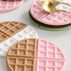 創意鬆餅造型矽膠隔熱墊