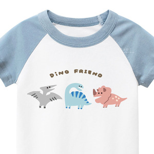 兒童｜KV獨家限定款｜台灣原創T短袖 恐龍好朋友淺藍