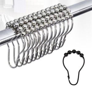 不銹鋼浴簾滾珠掛勾 12入組