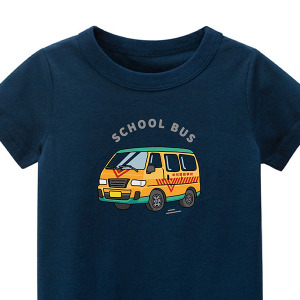 兒童｜KV獨家限定款｜台灣原創T短袖 T03娃娃車深藍