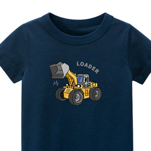 兒童｜KV獨家限定款｜台灣原創T短袖 T06鏟土機深藍