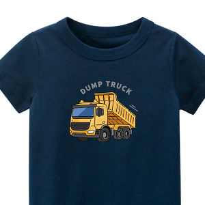 兒童｜KV獨家限定款｜台灣原創T短袖 T07砂石車深藍