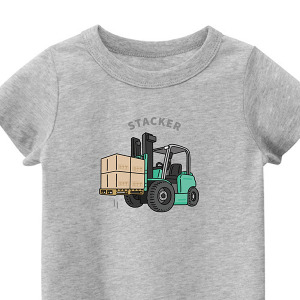 兒童｜KV獨家限定款｜台灣原創T短袖 T08堆高機灰