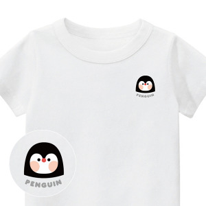 兒童｜KV獨家限定款｜台灣原創T短袖 小企鵝白
