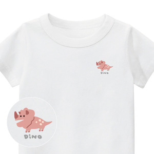 兒童｜KV獨家限定款｜台灣原創T短袖 小三角龍白