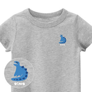 兒童｜KV獨家限定款｜台灣原創T短袖 小甲龍灰