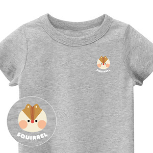 兒童｜KV獨家限定款｜台灣原創T短袖 小松鼠灰