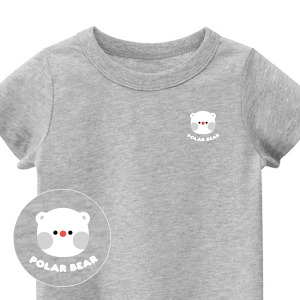 兒童｜KV獨家限定款｜台灣原創T短袖 小北極熊灰