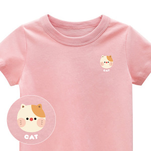 兒童｜KV獨家限定款｜台灣原創T短袖 小貓粉
