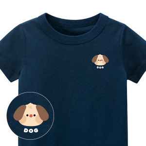兒童｜KV獨家限定款｜台灣原創T短袖 小狗深藍