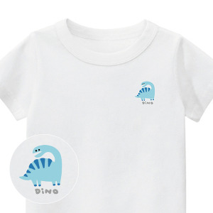 兒童｜KV獨家限定款｜台灣原創T短袖 小長頸龍白