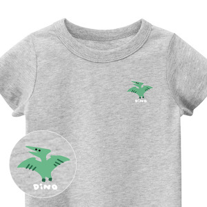 兒童｜KV獨家限定款｜台灣原創T短袖 小翼龍灰