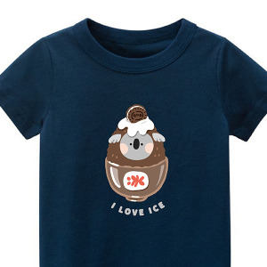 兒童｜KV獨家限定款｜台灣原創T短袖 巧克力刨冰深藍