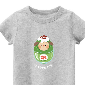 兒童｜KV獨家限定款｜台灣原創T短袖 抹茶刨冰灰