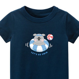 兒童｜KV獨家限定款｜台灣原創T短袖 無尾熊游泳深藍