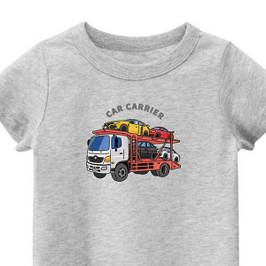 兒童｜KV獨家限定款｜台灣原創T短袖 T17雙層運輸車灰