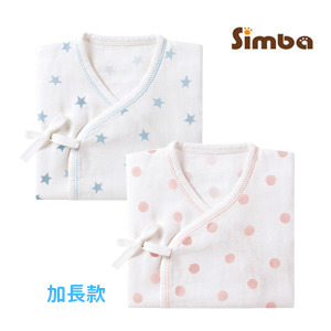 小獅王極柔感印花紗布反袖肚衣加長款(長袖)