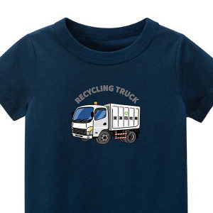 兒童｜KV獨家限定款｜台灣原創T短袖 T16回收車深藍